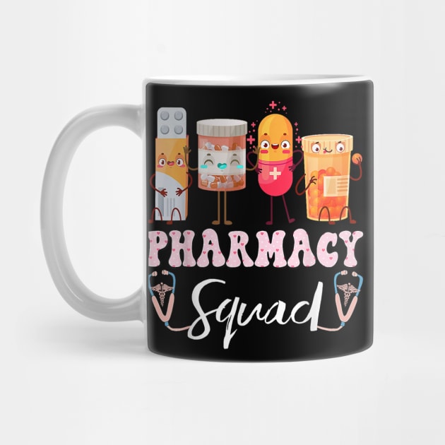 Pharmacy Squad Valentines Cute Pills Pharmacist Pharm Tech by Neldy